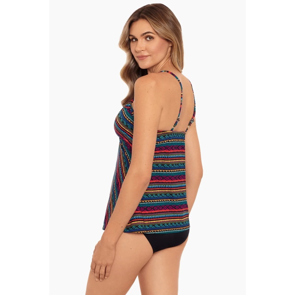 Miraclesuit Size 8 Love Knot Tankini Top NWT Tropical Tribal Twist Front $110 - Picture 6 of 13